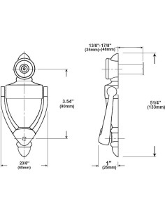 Agujero de puerta QCAA con visor 180 negro mate 14 cm 2