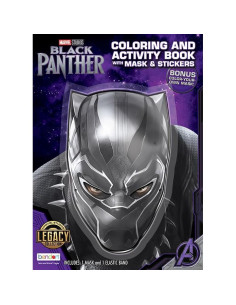 Libro para Colorear Pantera Negra + Máscara Elástica - Marvel 2