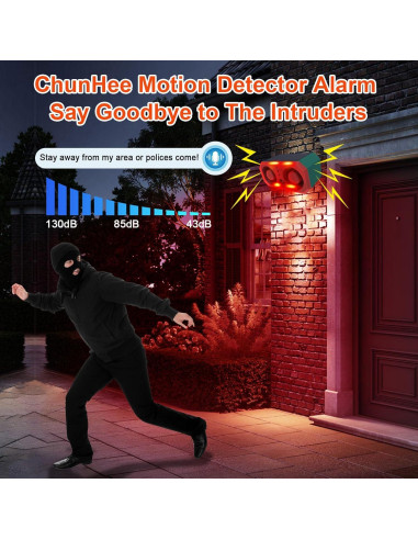 Alarma Solar de Movimiento ChunHee SL17 para Exterior 130dB