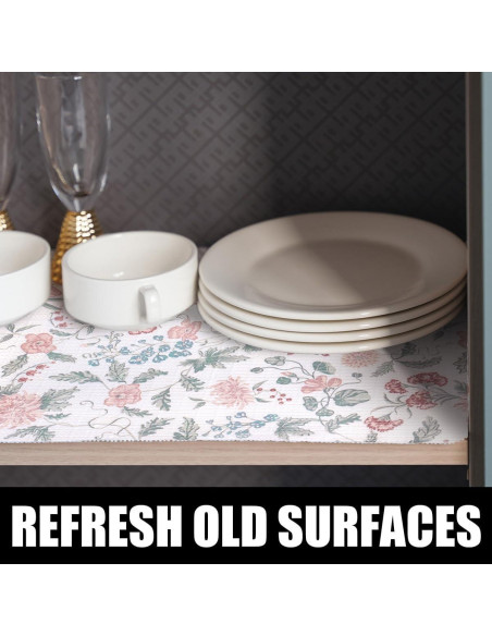 Forro Floral Antideslizante Amiitay 30.48CM x 300CM Impermeable