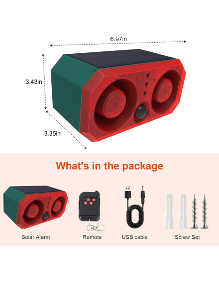 Alarma Solar de Movimiento ChunHee SL17 para Exterior 130dB