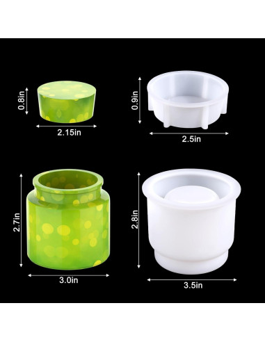 Moldes de Silicona Juome para Tarros con Tapa DIY 8.9 cm