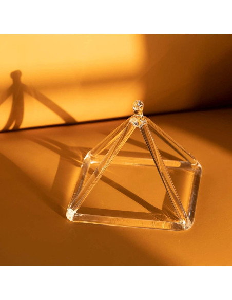 Pirámide de Canto de Cristal 15 cm Hye-eun con Palo y Cuerda Pirámide de Canto de Cristal 15 cm Hye-eun con Palo y Cuerda