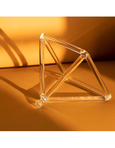 Pirámide de Canto de Cristal 15 cm Hye-eun con Palo y Cuerda