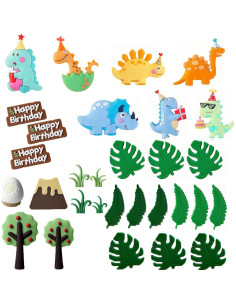 Adorno de Pastel de Dinosaurio SSIMOO 30 Piezas Colorido 2