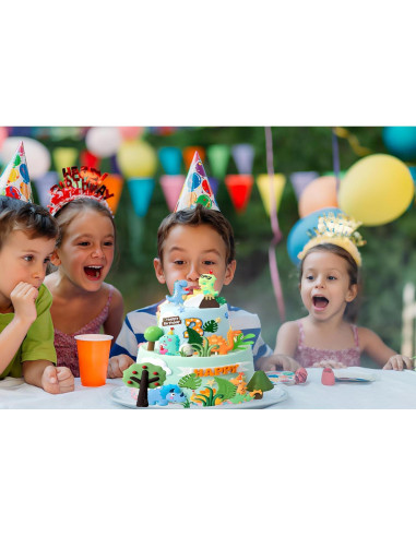 Adorno de Pastel de Dinosaurio SSIMOO 30 Piezas Colorido
