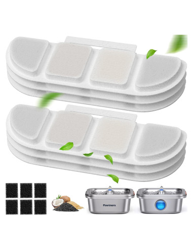 Filtros de Reemplazo Pawtners WF008A para Fuente de Agua Gatos - 6 Paquetes
