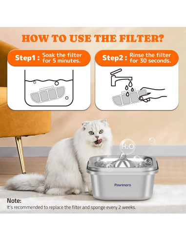 Filtros de Reemplazo Pawtners WF008A para Fuente de Agua Gatos - 6 Paquetes