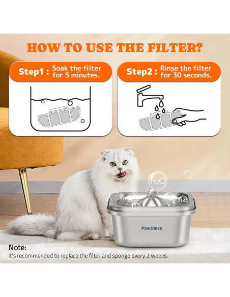 Filtros de Reemplazo Pawtners WF008A para Fuente de Agua Gatos - 6 Paquetes