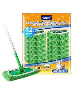 Paños Húmedos Reutilizables KEEPOW para Trapeador Swiffer - 12 Unidades