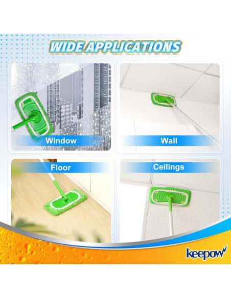 Paños Húmedos Reutilizables KEEPOW para Trapeador Swiffer - 12 Unidades