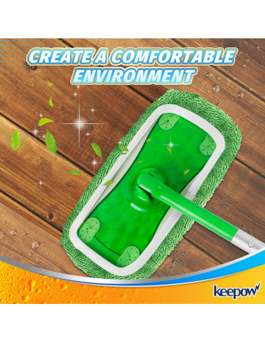 Paños Húmedos Reutilizables KEEPOW para Trapeador Swiffer - 12 Unidades
