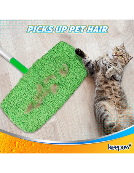 Paños Húmedos Reutilizables KEEPOW para Trapeador Swiffer - 12 Unidades