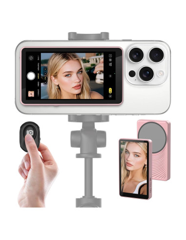 Monitor Vlog Inalámbrico Henrety Rosa, Control Remoto Bluetooth