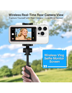 Monitor Vlog Inalámbrico Henrety Rosa, Control Remoto Bluetooth 2