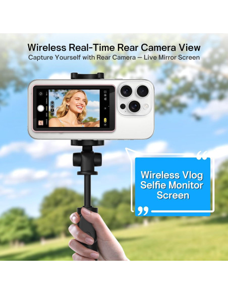 Monitor Vlog Inalámbrico Henrety Rosa, Control Remoto Bluetooth