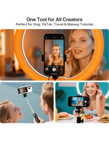 Monitor Vlog Inalámbrico Henrety Rosa, Control Remoto Bluetooth