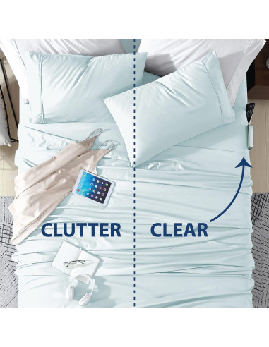 Conjunto de Sábanas Inteligentes Swift Home Microfibra Aqua Individual