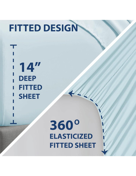 Conjunto de Sábanas Inteligentes Swift Home Microfibra Aqua Individual