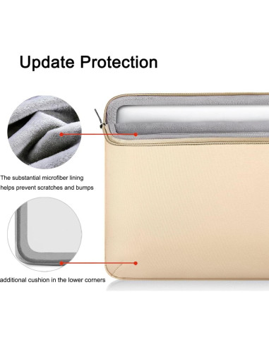Funda para Laptop Voova 13.3-13.6" Impermeable Beige