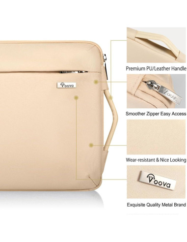 Funda para Laptop Voova 13.3-13.6" Impermeable Beige