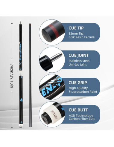 KONLLEN Cue de Rompimiento y Salto de Fibra de Carbono 147cm