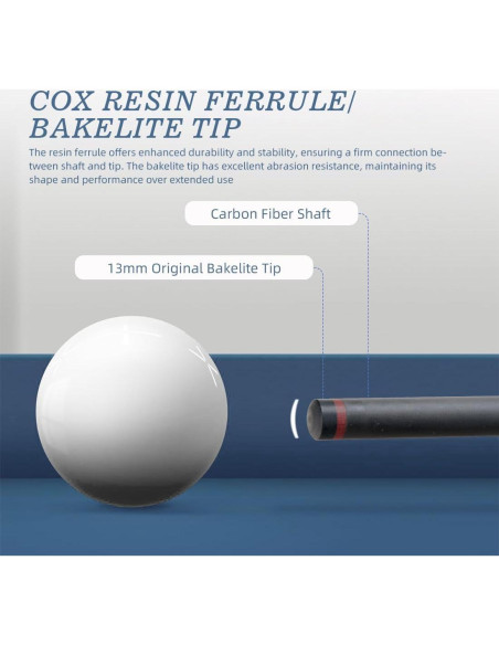KONLLEN Cue de Rompimiento y Salto de Fibra de Carbono 147cm