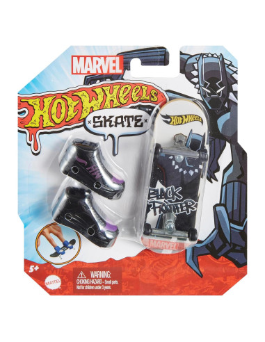 Patineta Hot Wheels Pantera Negra Marvel + Zapatos de Dedo