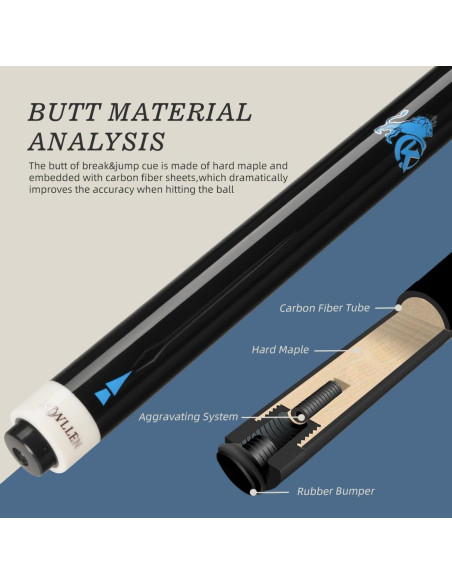KONLLEN Cue de Rompimiento y Salto de Fibra de Carbono 147cm