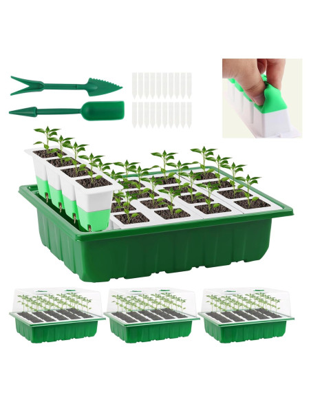 Bandeja de Inicio de Semillas Sondiko 80 Celdas Silicona Verde