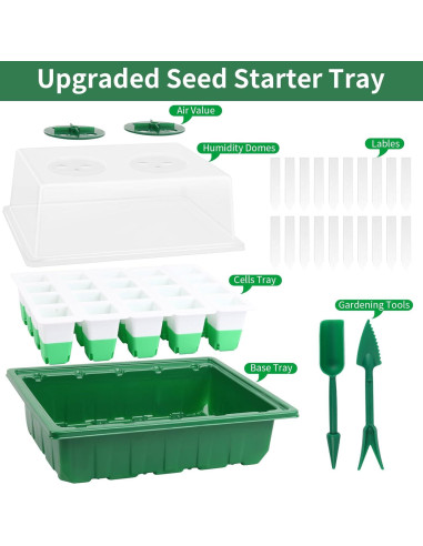 Bandeja de Inicio de Semillas Sondiko 80 Celdas Silicona Verde