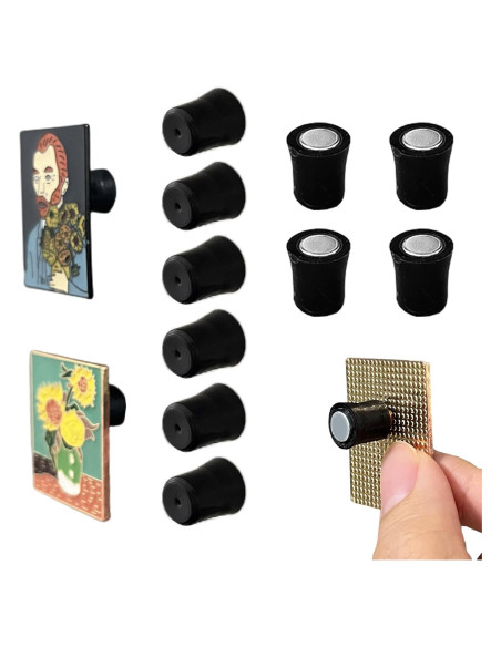 12 Respaldos Magnéticos para Pines de Esmalte TEYOUYI Negro