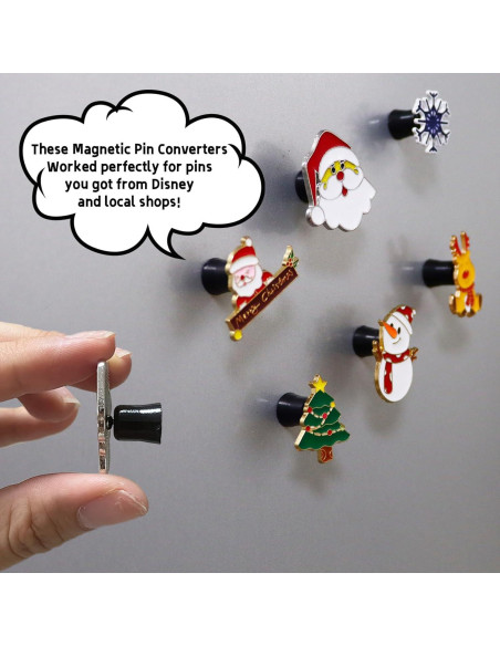 12 Respaldos Magnéticos para Pines de Esmalte TEYOUYI Negro