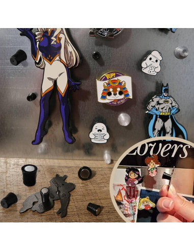 12 Respaldos Magnéticos para Pines de Esmalte TEYOUYI Negro