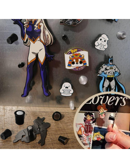 12 Respaldos Magnéticos para Pines de Esmalte TEYOUYI Negro