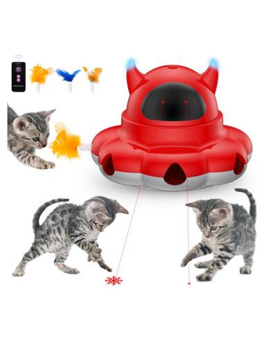 Juguete Interactivo para Gatos Cosicosy 2-en-1 Rojo