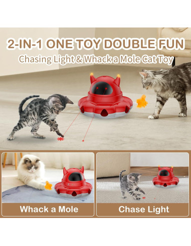 Juguete Interactivo para Gatos Cosicosy 2-en-1 Rojo