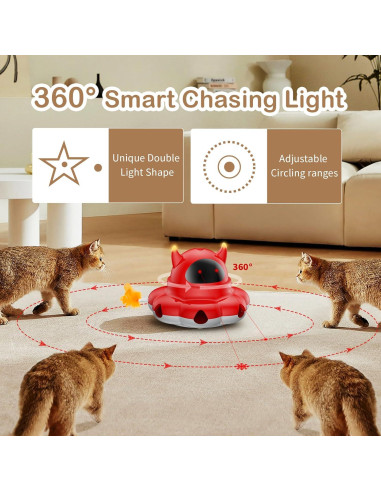 Juguete Interactivo para Gatos Cosicosy 2-en-1 Rojo