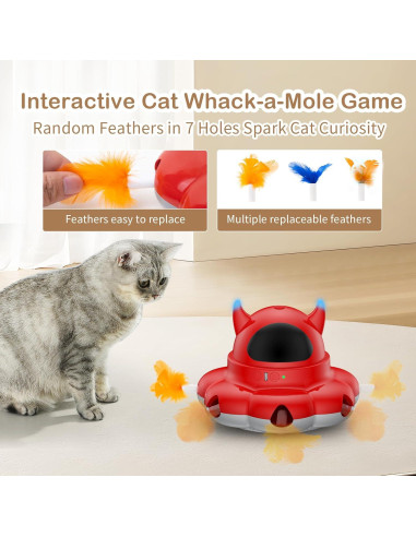 Juguete Interactivo para Gatos Cosicosy 2-en-1 Rojo