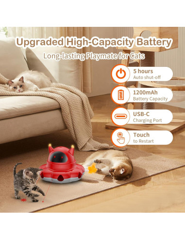 Juguete Interactivo para Gatos Cosicosy 2-en-1 Rojo