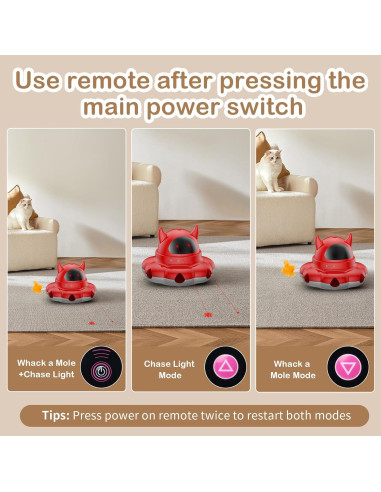 Juguete Interactivo para Gatos Cosicosy 2-en-1 Rojo