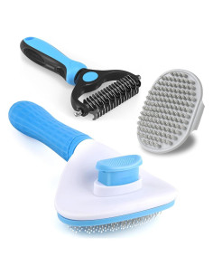Juego de 3 cepillos para perros Kwispel - Deshedding y baño