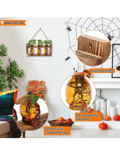 Jarrón de Vidrio Calavera con Soporte de Madera YYHglass 2