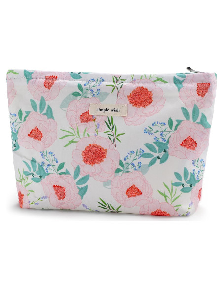 Bolsa de Maquillaje Floral URSKYTOUS Rosa Grande 25.4x18.0cm