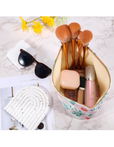 Bolsa de Maquillaje Floral URSKYTOUS Rosa Grande 25.4x18.0cm 2