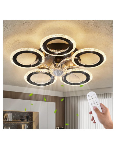 Ventilador de Techo Dalouguan 20" con Luz y Control Remoto