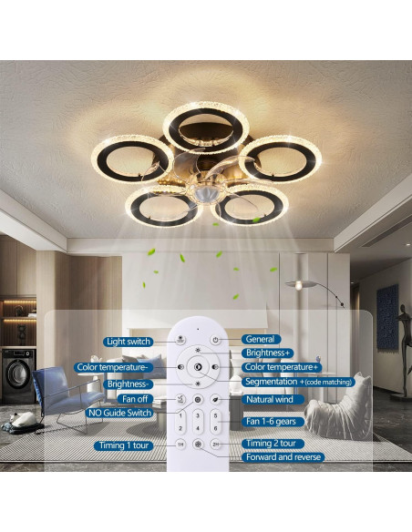 Ventilador de Techo Dalouguan 20" con Luz y Control Remoto Ventilador de Techo Dalouguan 20" con Luz y Control Remoto