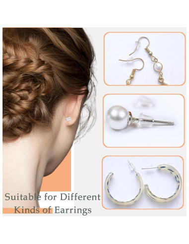 Respaldos de Pendientes de Goma Suave KuLaLa 200PCS Transparentes