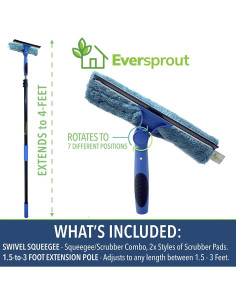 Escobilla Giratoria Eversprout 2 en 1 con Mango Extensible 1.5-3 m 2