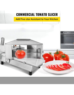 Cortador de Tomate Comercial Happybuy 1/4" con Tabla de Corte 2